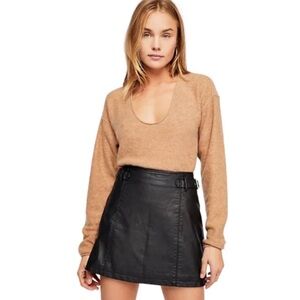 Free People Black Mini Skirt